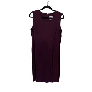 VTG R&M Richards Karen Kwong Burgandy Dress Size 12 Style 4052 Made in USA Zip